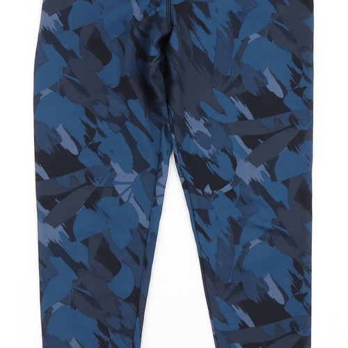 F&F Womens Blue Camouflage  Compression Leggings Size 10 L26 in