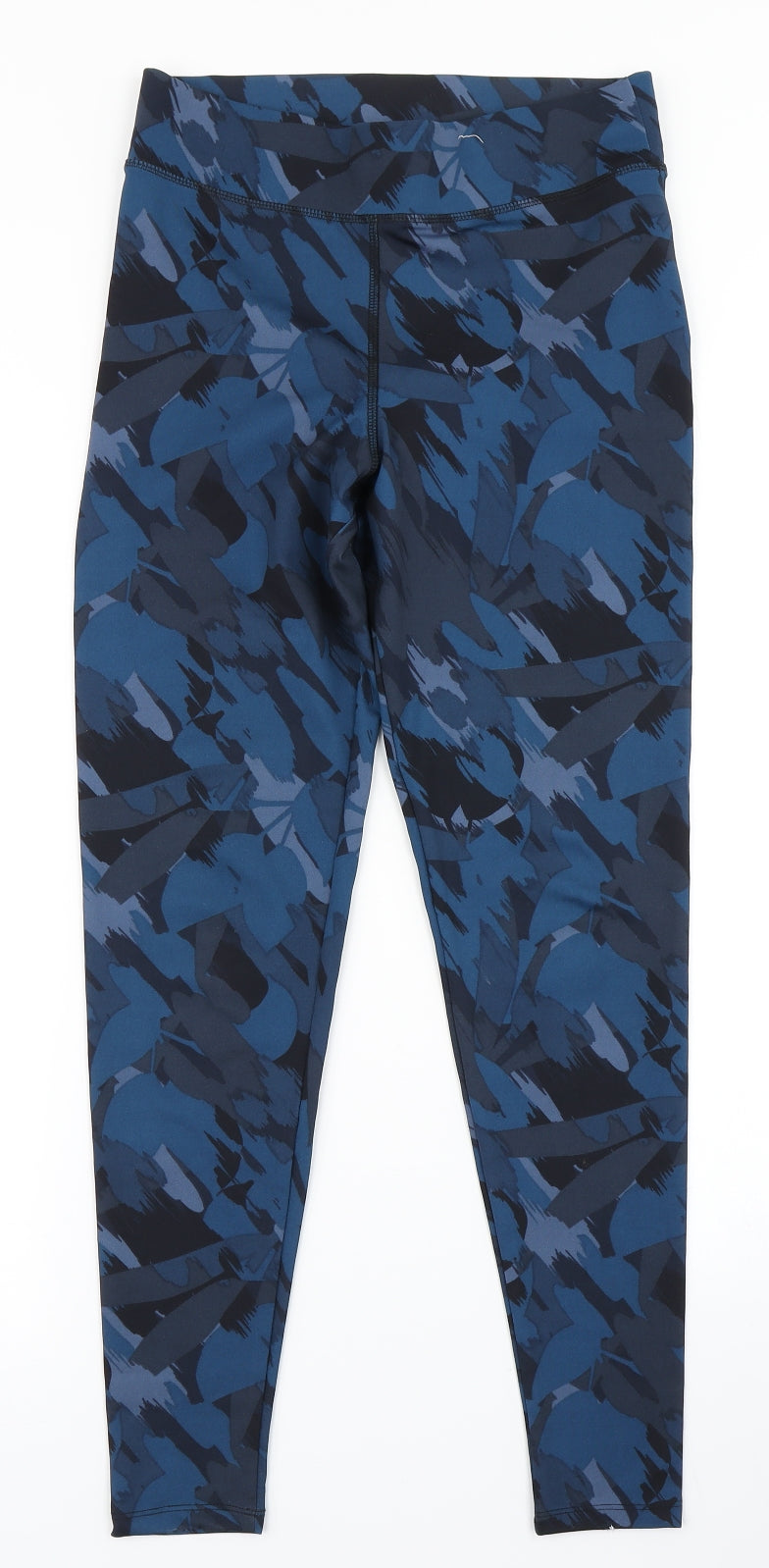 F&F Womens Blue Camouflage  Compression Leggings Size 10 L26 in