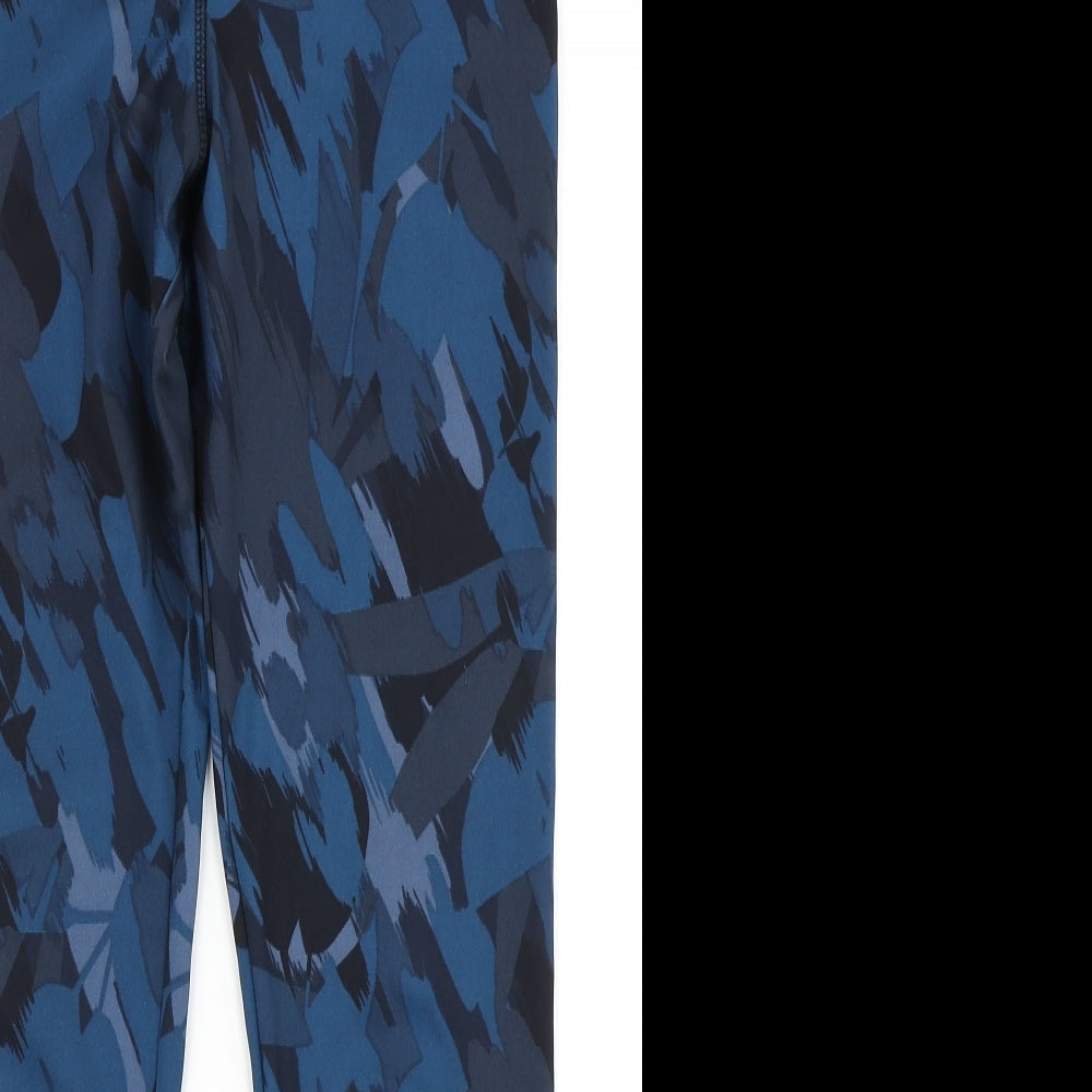 F&F Womens Blue Camouflage  Compression Leggings Size 10 L26 in
