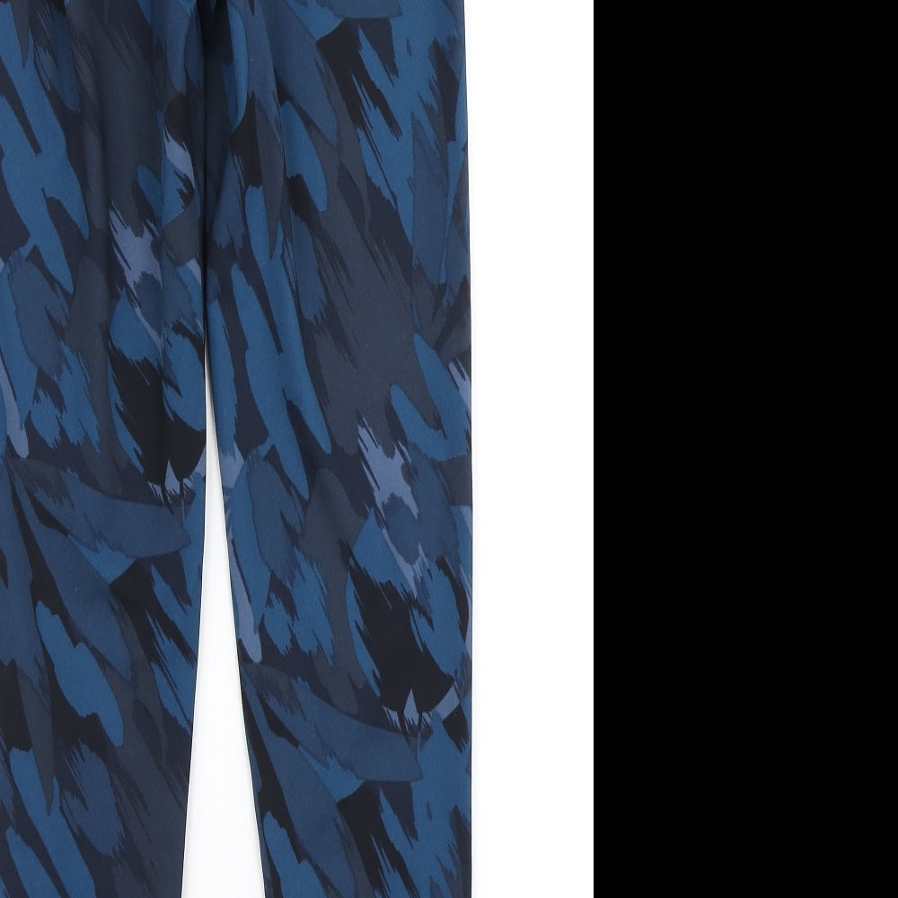 F&F Womens Blue Camouflage  Compression Leggings Size 10 L26 in