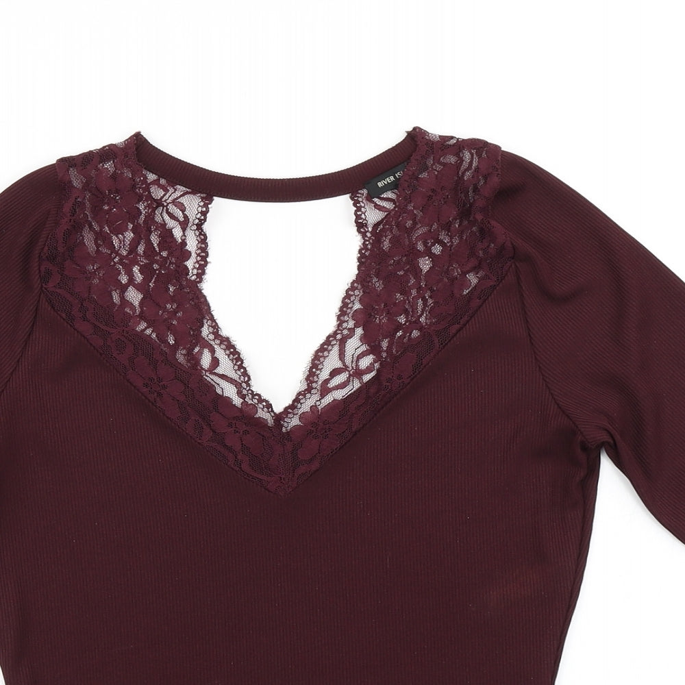 River Island Womens Purple   Basic T-Shirt Size 12