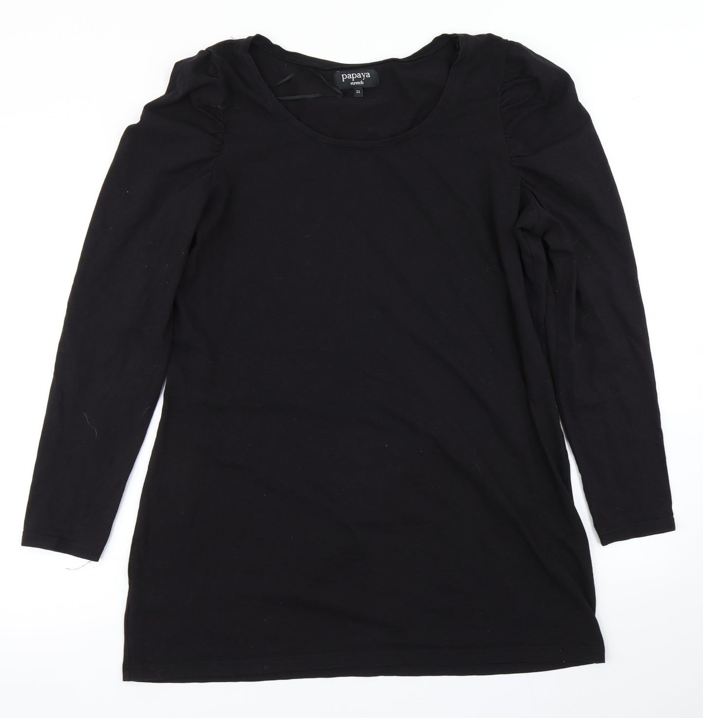 Papaya Womens Black   Basic T-Shirt Size 22
