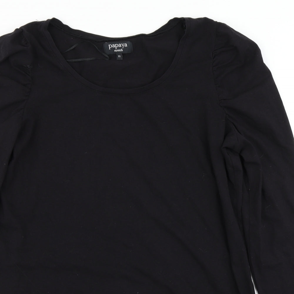 Papaya Womens Black   Basic T-Shirt Size 22