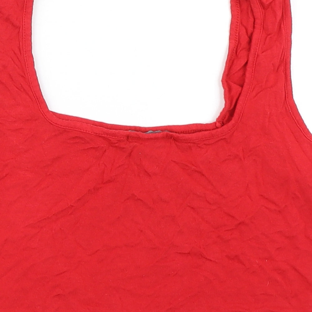 PRETTYLITTLETHING Womens Red   Cropped Tank Size 12