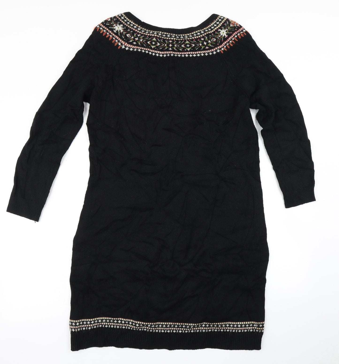 Monsoon Womens Black  Knit Jumper Dress  Size 14