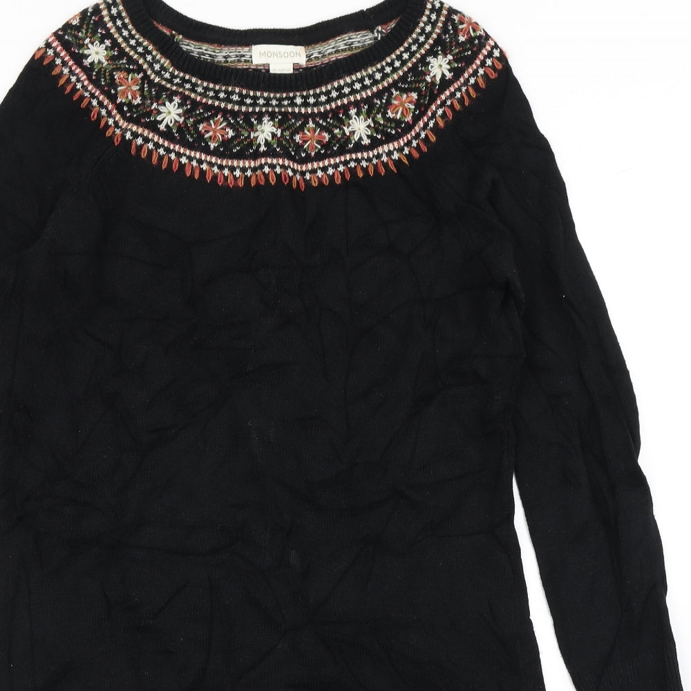 Monsoon Womens Black  Knit Jumper Dress  Size 14