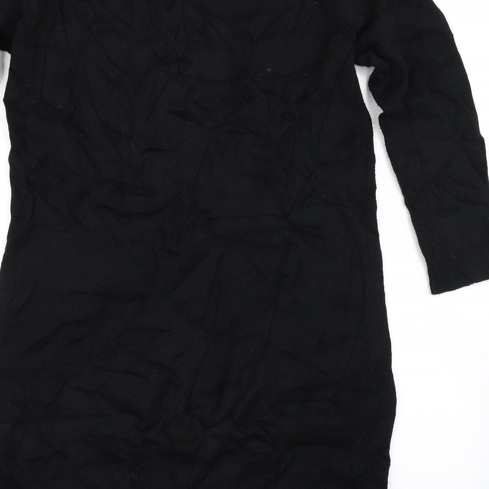 Monsoon Womens Black  Knit Jumper Dress  Size 14