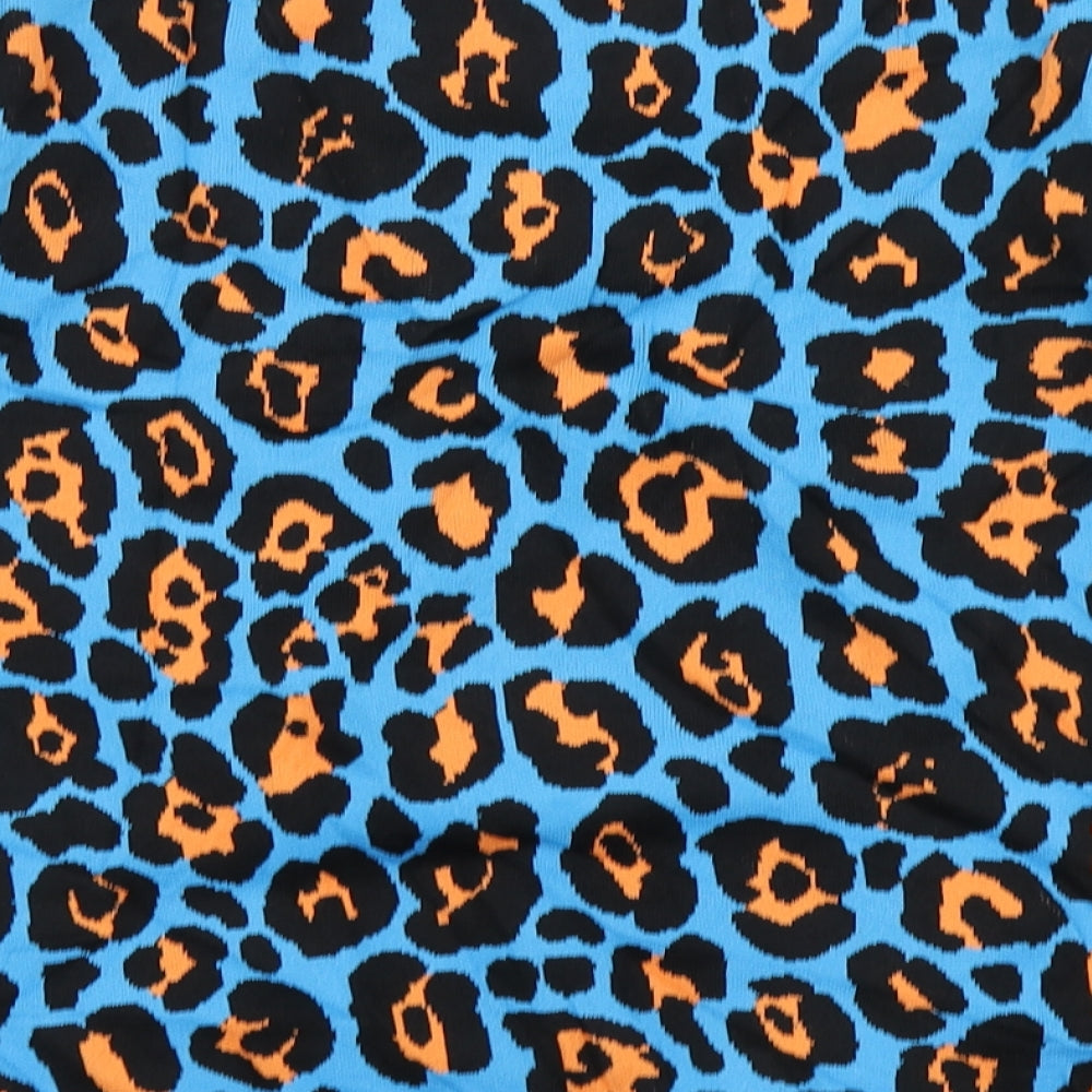Topshop Womens Blue Animal Print Knit Pullover Jumper Size 8