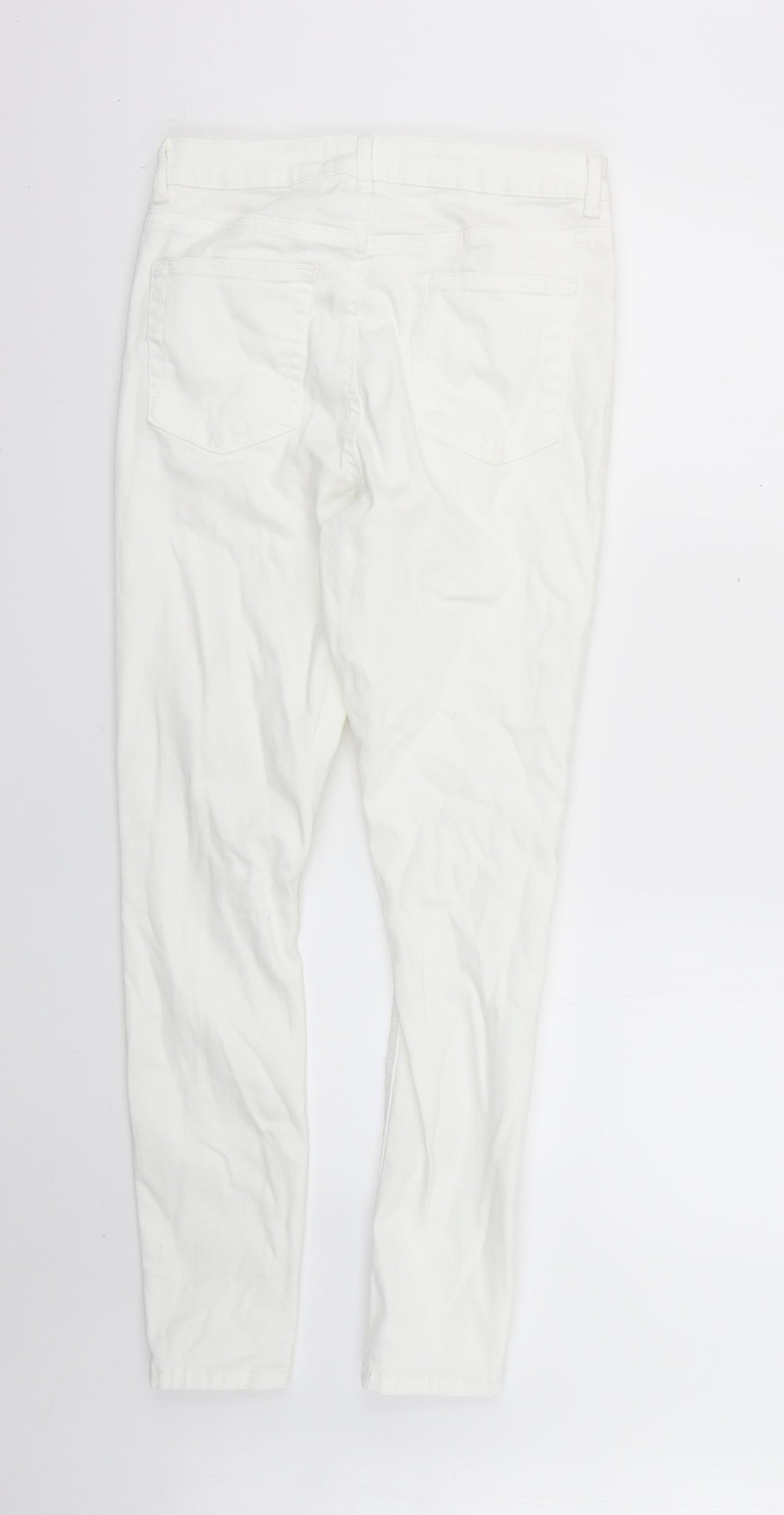 Denim & Co. Womens White   Skinny Jeans Size 12 L27 in