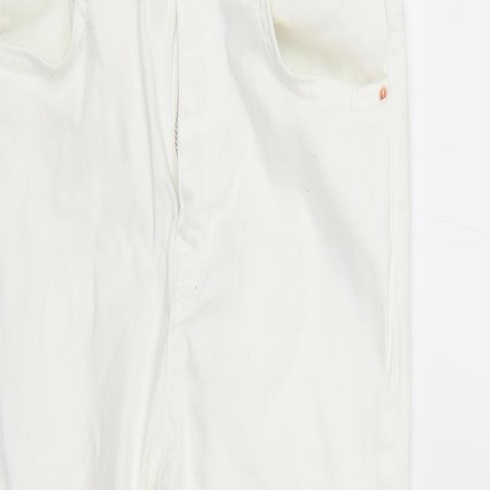 Denim & Co. Womens White   Skinny Jeans Size 12 L27 in