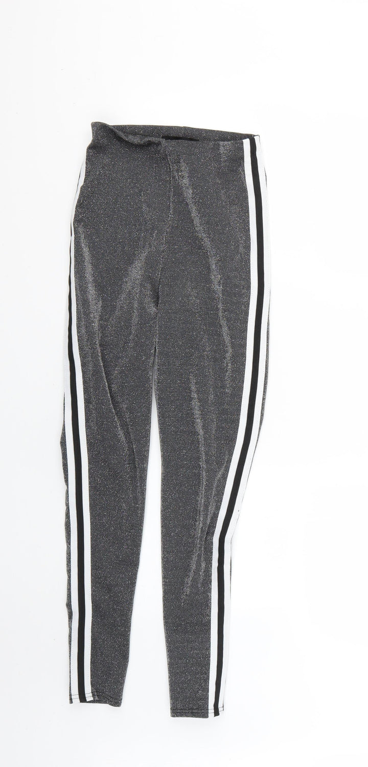 parisian Womens Grey Cropped Leggings Size 6 L24 in