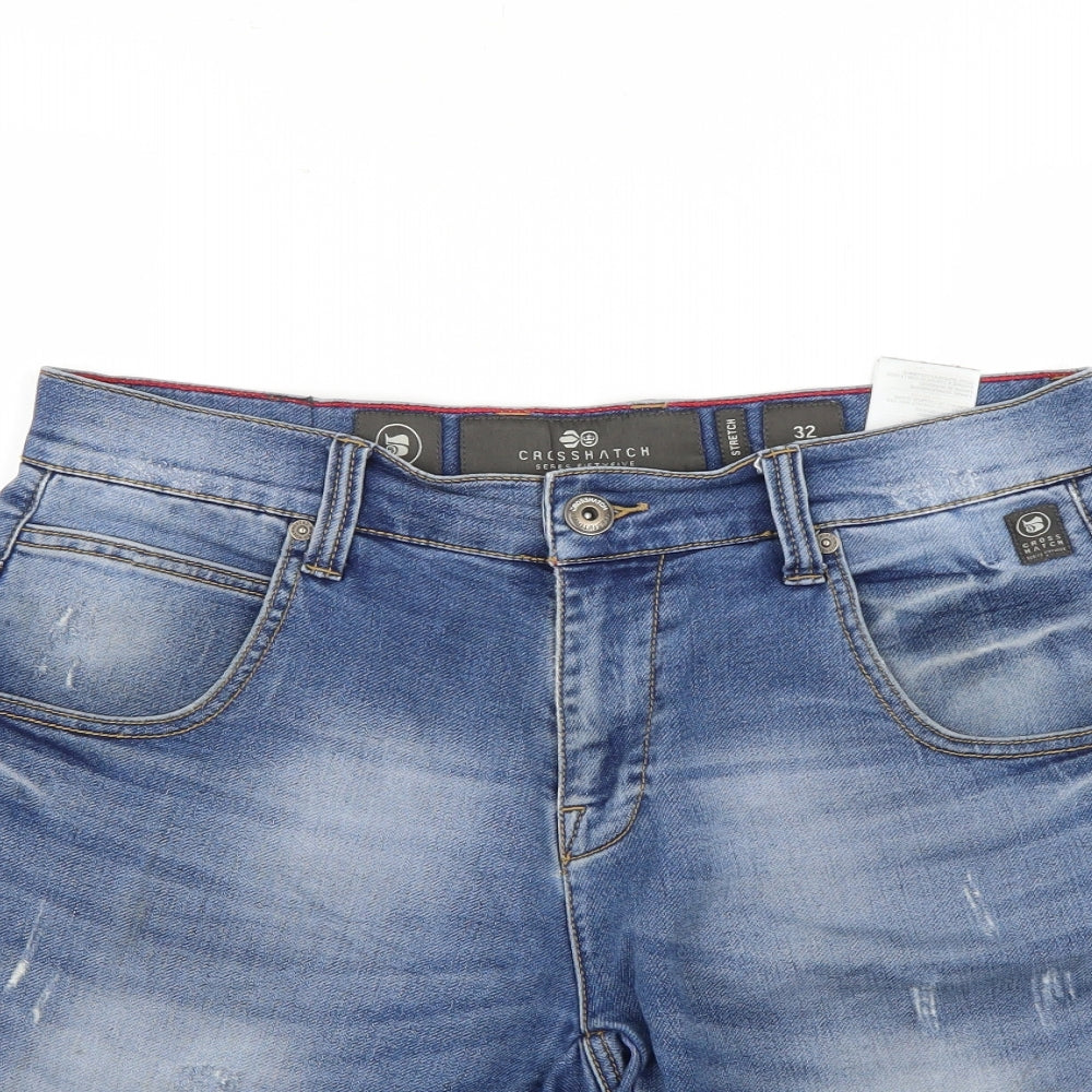 Crosshatch Mens Blue   Chino Shorts Size 32