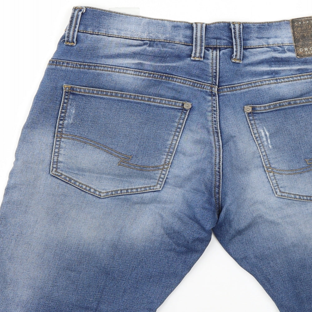Crosshatch Mens Blue   Chino Shorts Size 32