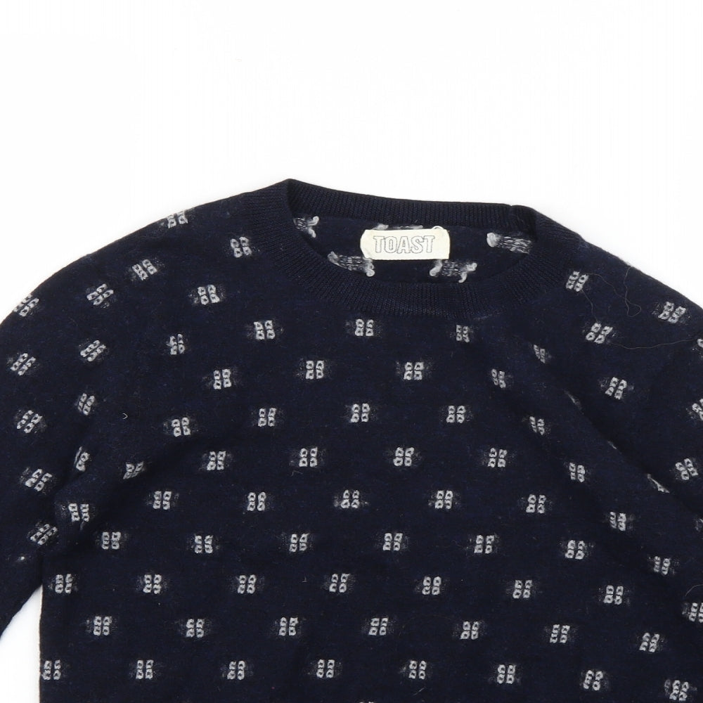 Toast Boys Blue Geometric  Pullover Jumper Size M