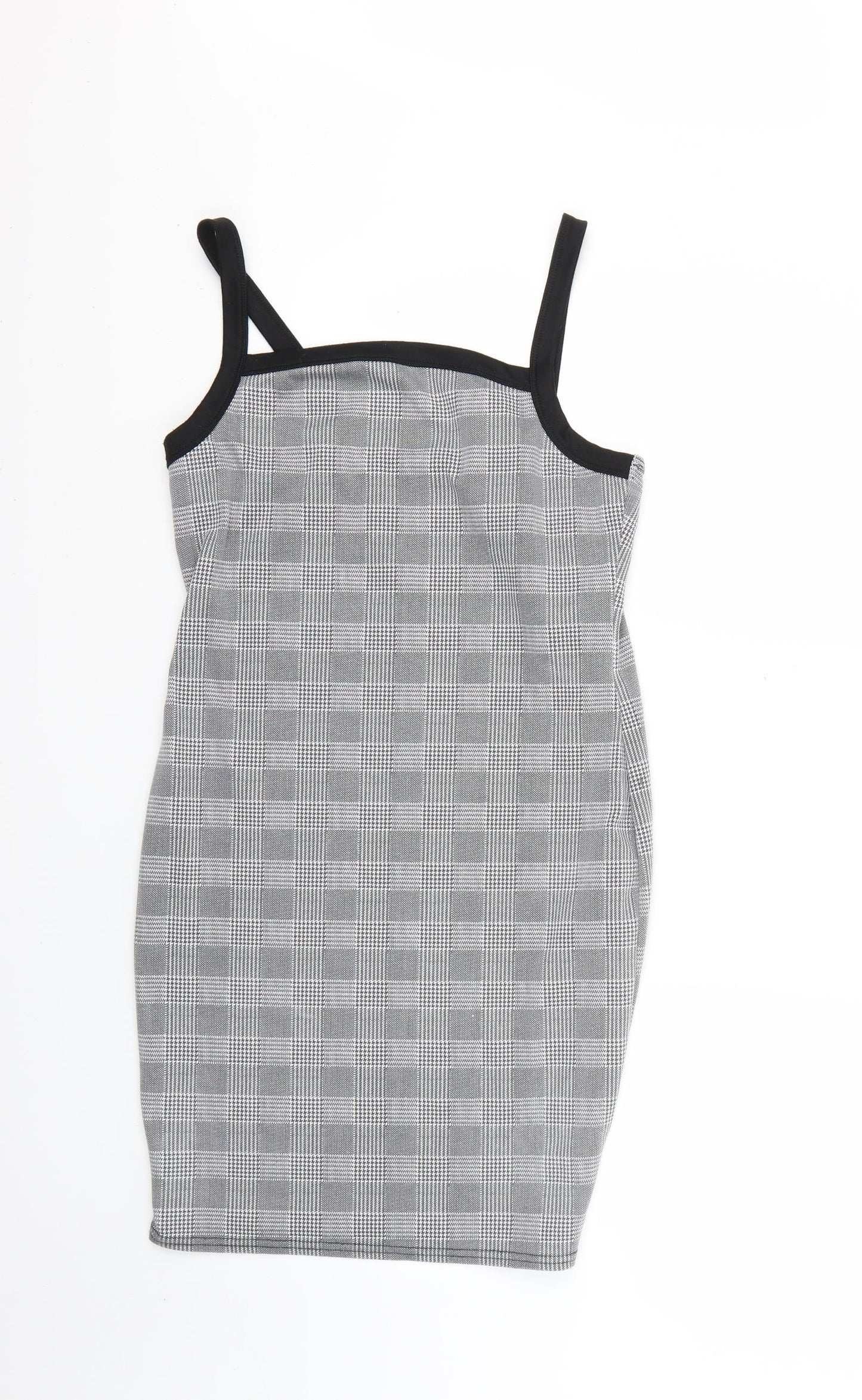 Boohoo Womens Grey Check  Bodycon  Size 12