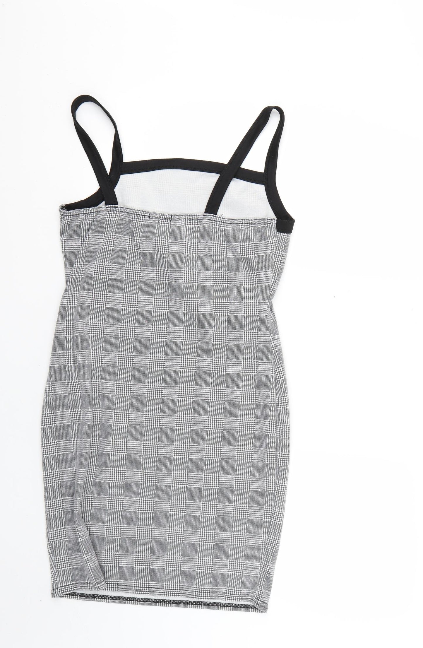 Boohoo Womens Grey Check  Bodycon  Size 12