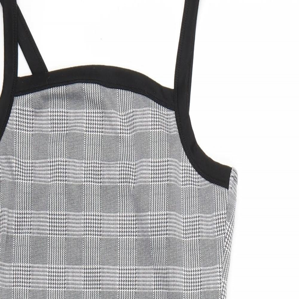 Boohoo Womens Grey Check  Bodycon  Size 12