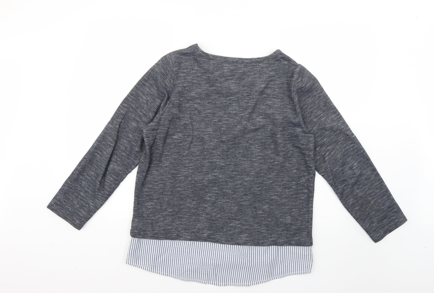 Emilia Lay Womens Grey Floral  Pullover Jumper Size 14