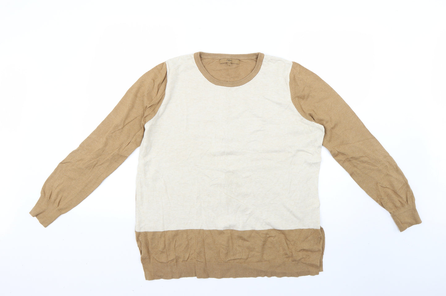 NEXT Womens Brown Striped  Pullover Jumper Size 16