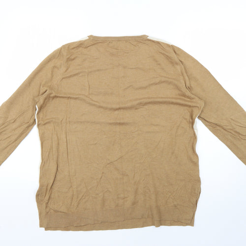 NEXT Womens Brown Striped  Pullover Jumper Size 16