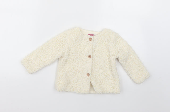 Primark Baby White Overcoat Coat Size 9-12 Months