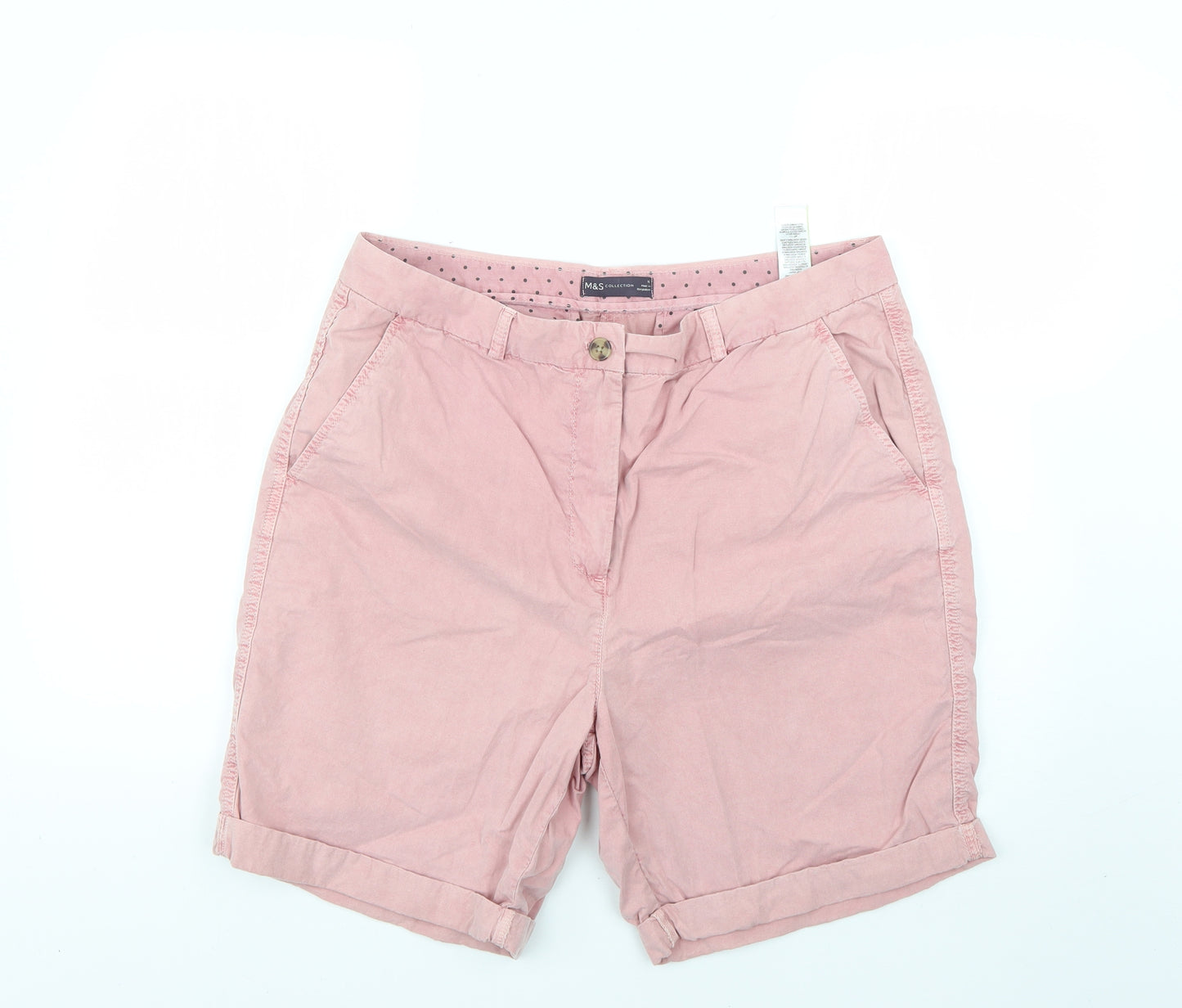 Marks and Spencer Womens Pink   Chino Shorts Size 16
