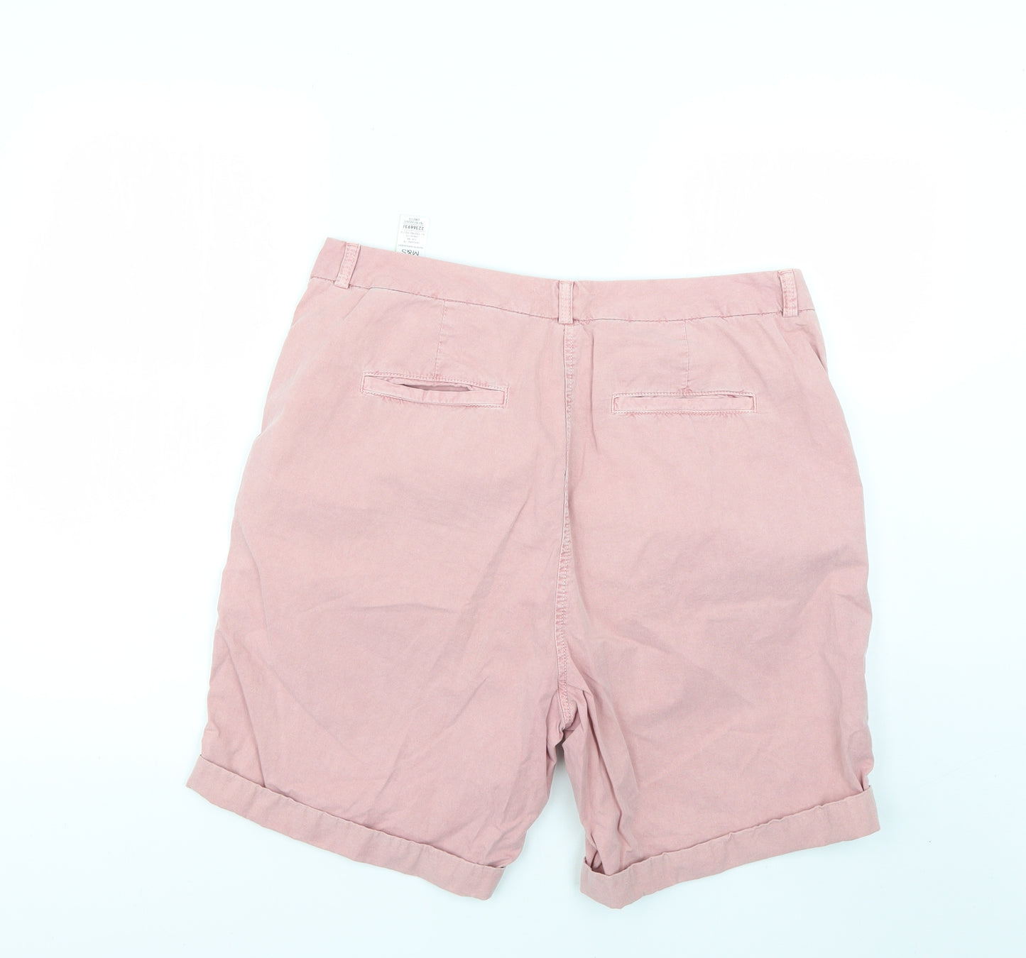 Marks and Spencer Womens Pink   Chino Shorts Size 16
