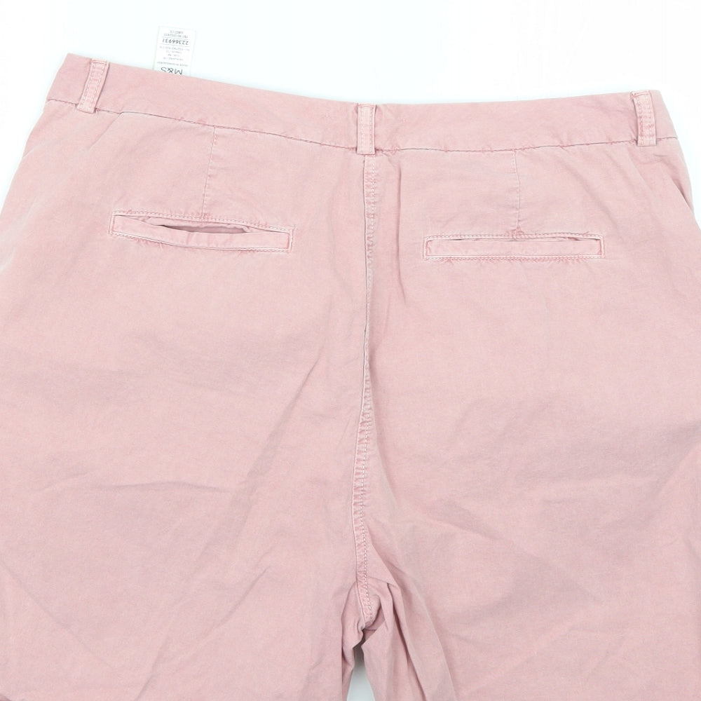 Marks and Spencer Womens Pink   Chino Shorts Size 16