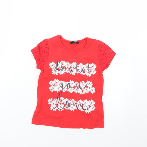 George Boys Red   Basic T-Shirt Size 4-5 Years