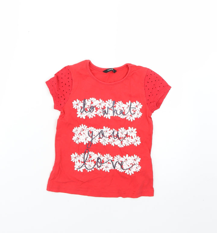 George Boys Red   Basic T-Shirt Size 4-5 Years