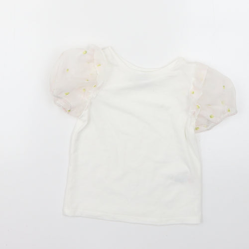 Matalan Girls White   Basic T-Shirt Size 6 Years