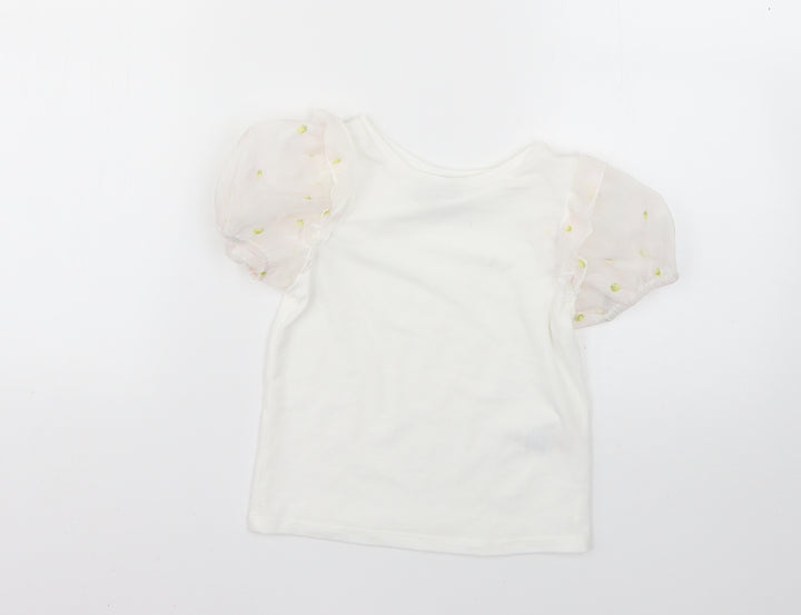 Matalan Girls White   Basic T-Shirt Size 6 Years