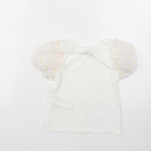 Matalan Girls White   Basic T-Shirt Size 6 Years