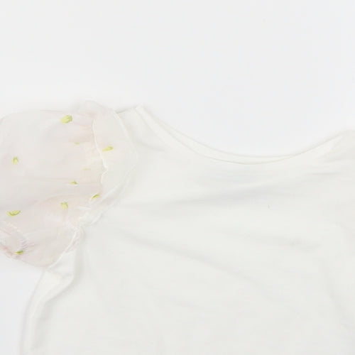 Matalan Girls White   Basic T-Shirt Size 6 Years