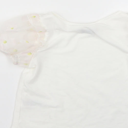 Matalan Girls White   Basic T-Shirt Size 6 Years