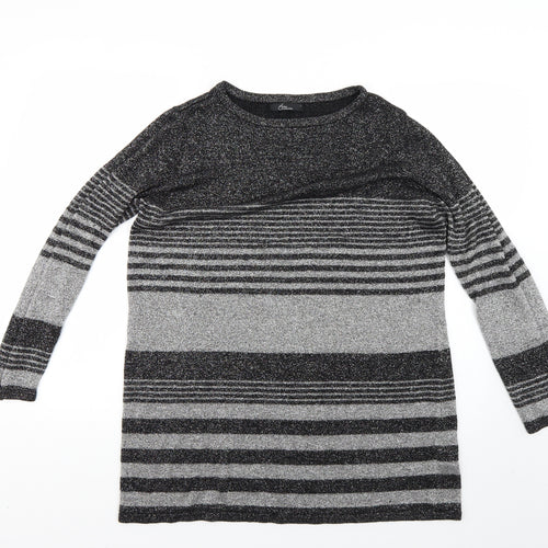 BM Womens Multicoloured Geometric  Pullover Jumper Size L