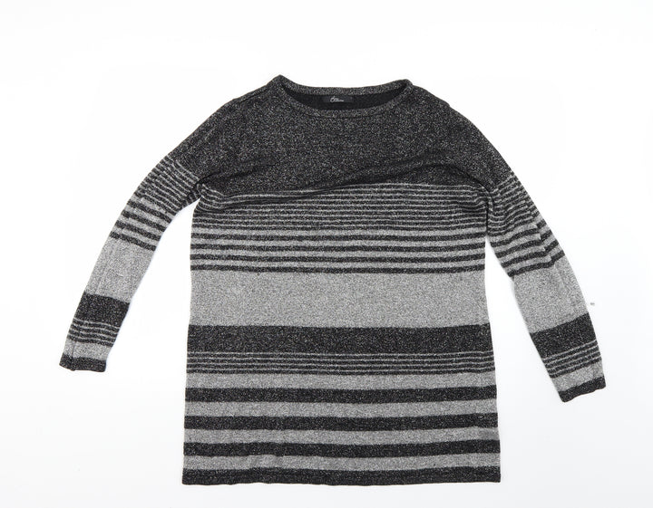 BM Womens Multicoloured Geometric  Pullover Jumper Size L