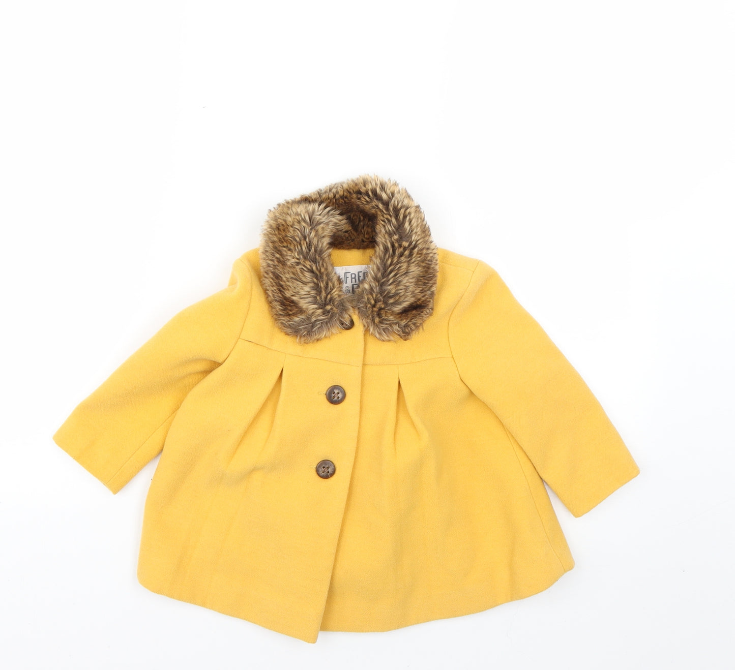 F&F Baby Yellow   Overcoat Coat Size 9-12 Months