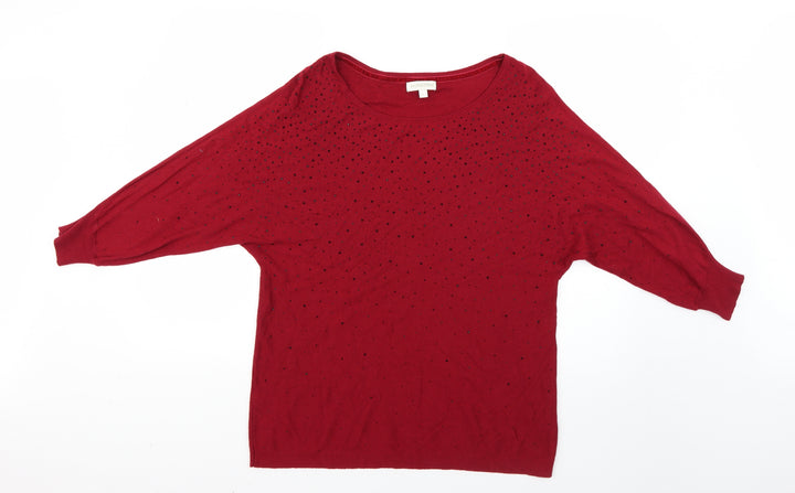 Monsoon Womens Red Pullover Jumper Size L