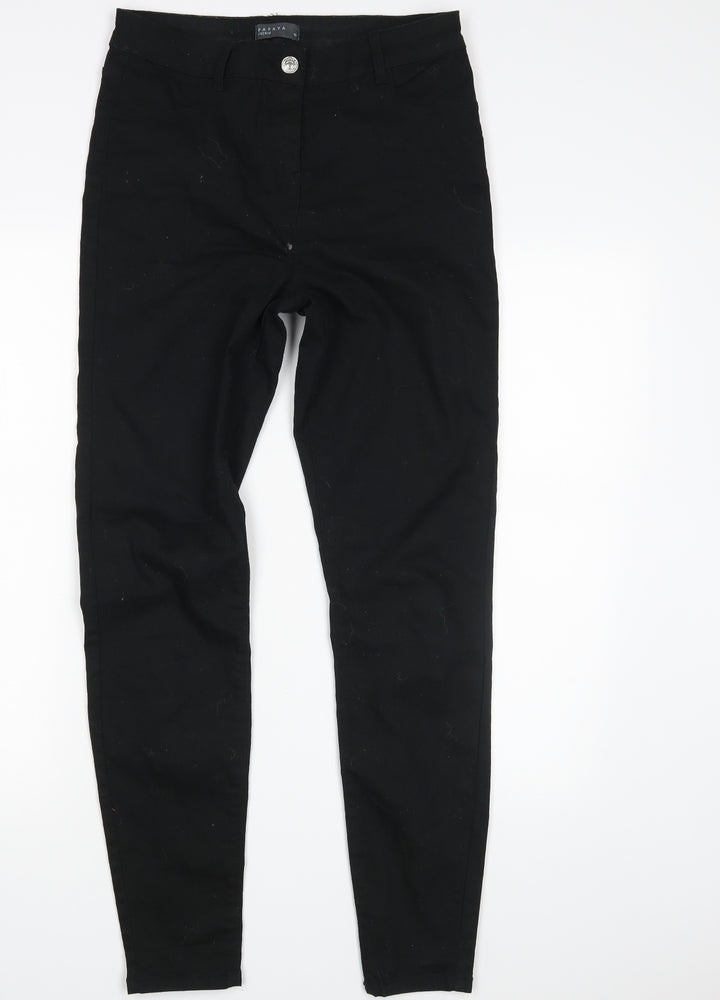 Papaya Womens Black Denim Skinny Jeans Size 10 L29 in
