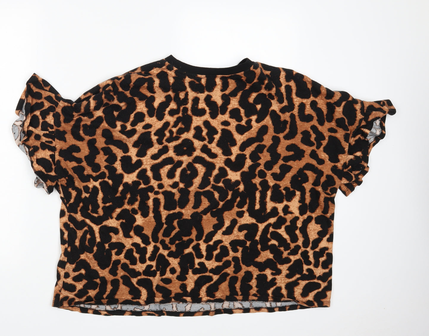 George Womens Brown Camouflage  Cropped T-Shirt Size 10