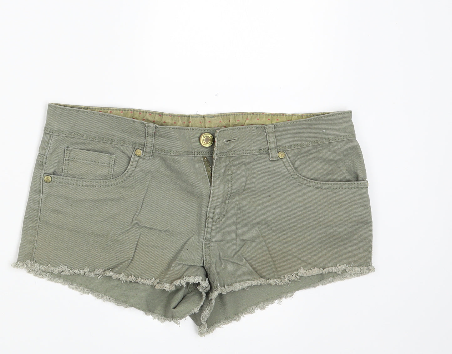 Denim Co.  Womens Green  Denim Hot Pants Shorts Size 8