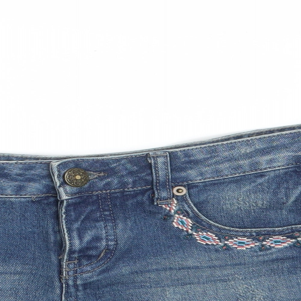 Yes Yes Womens Blue  Denim Hot Pants Shorts Size 8