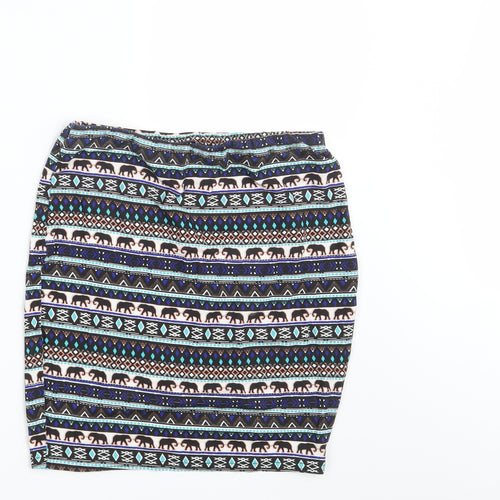 New Look Girls Multicoloured Argyle/Diamond  Straight & Pencil Skirt Size 14-15 Years