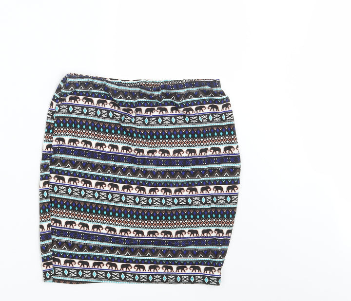 New Look Girls Multicoloured Argyle/Diamond Straight & Pencil Skirt Size 14-15 Years