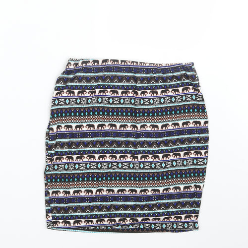 New Look Girls Multicoloured Argyle/Diamond  Straight & Pencil Skirt Size 14-15 Years