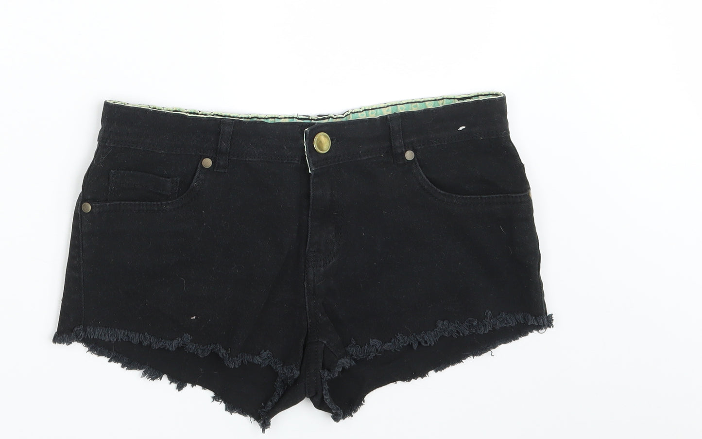 Denim Co.  Womens Black  Denim Hot Pants Shorts Size 8