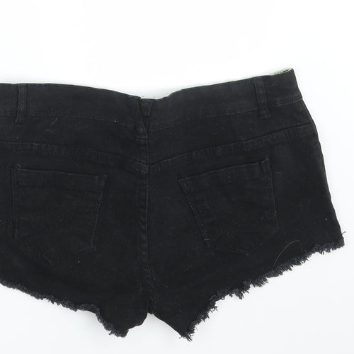 Denim Co.  Womens Black  Denim Hot Pants Shorts Size 8