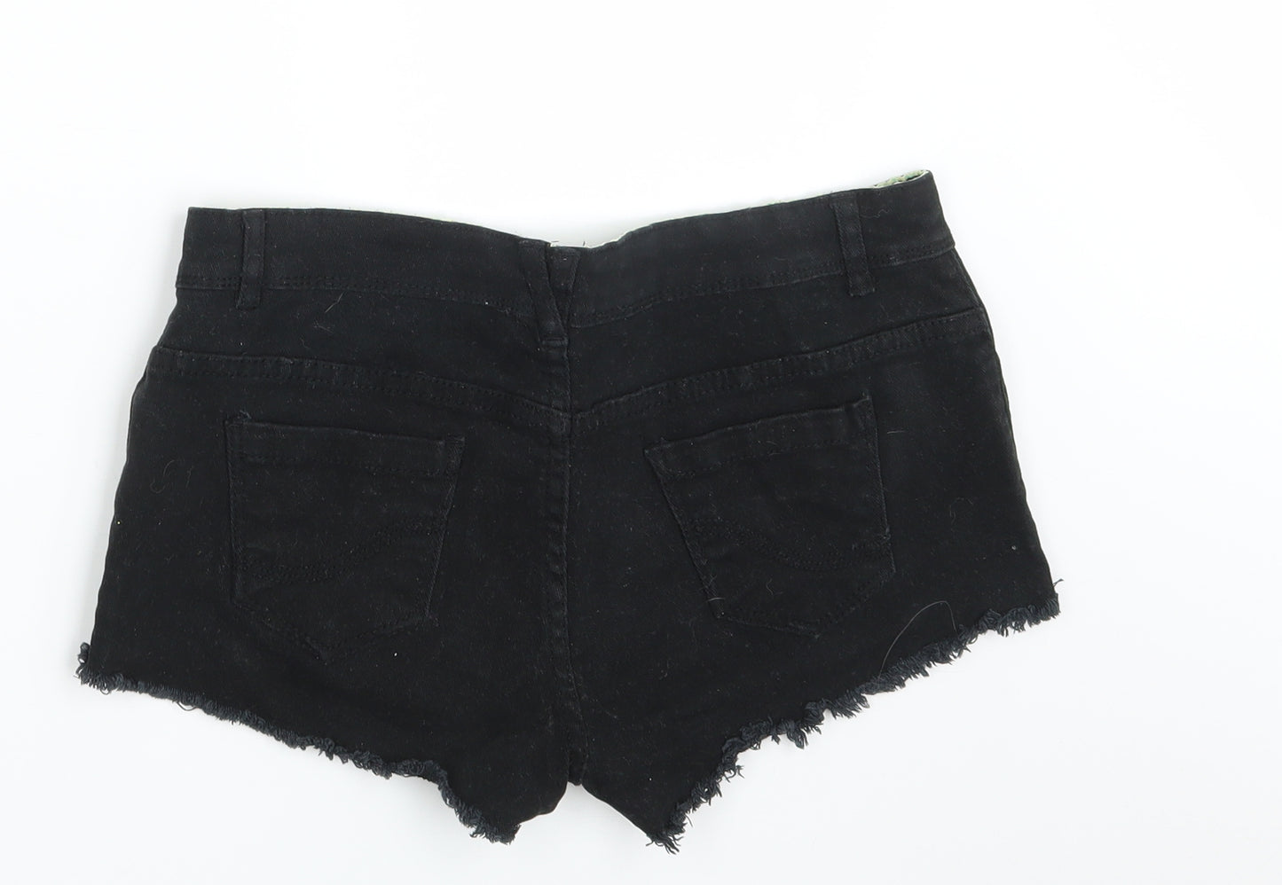 Denim Co.  Womens Black  Denim Hot Pants Shorts Size 8