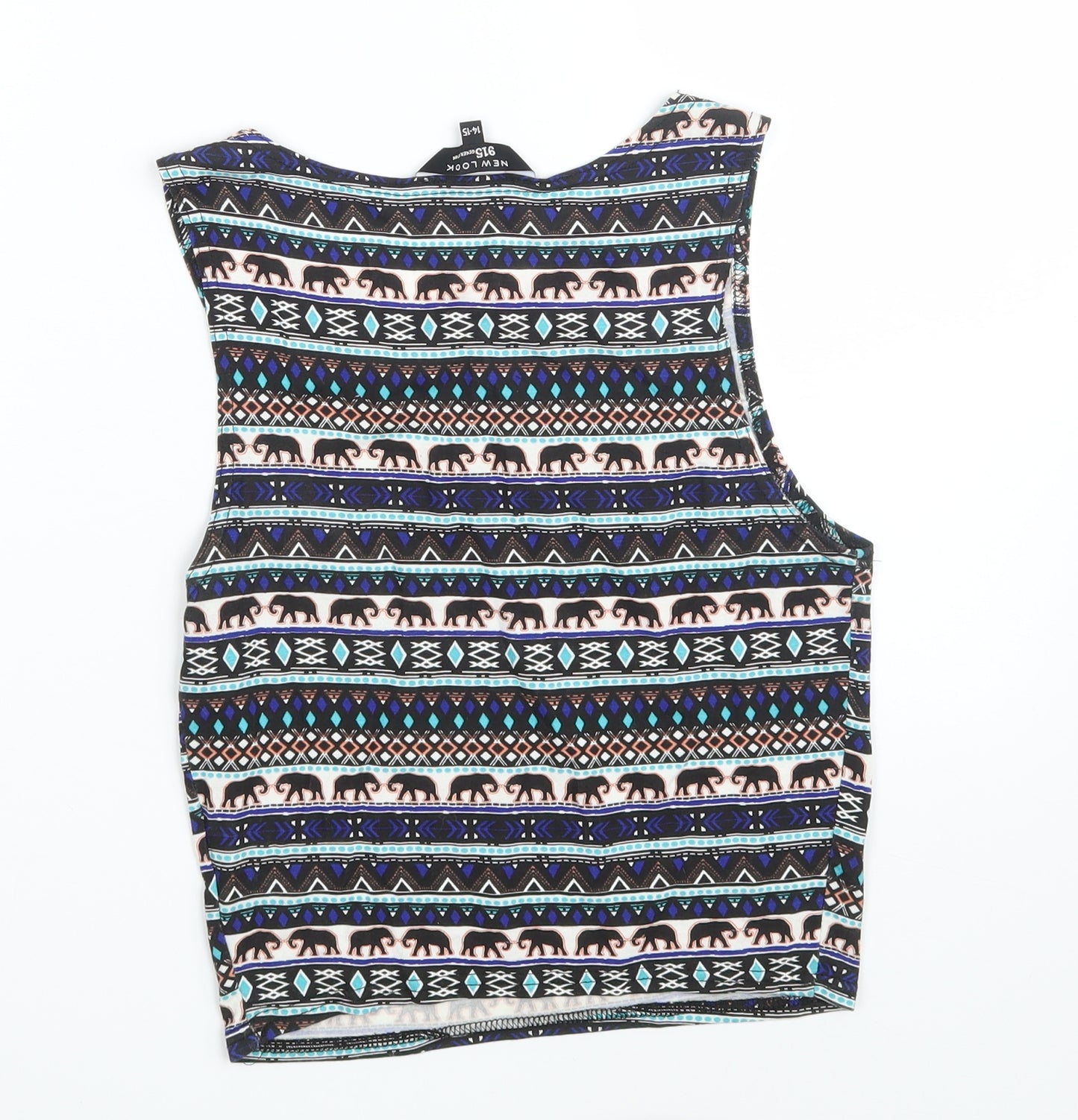 New Look Girls Multicoloured Argyle/Diamond  Cropped Tank Size 14-15 Years